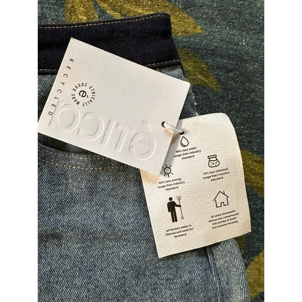 NWT Etica Lucy Two-Tone Denim Mini Skirt Size 27